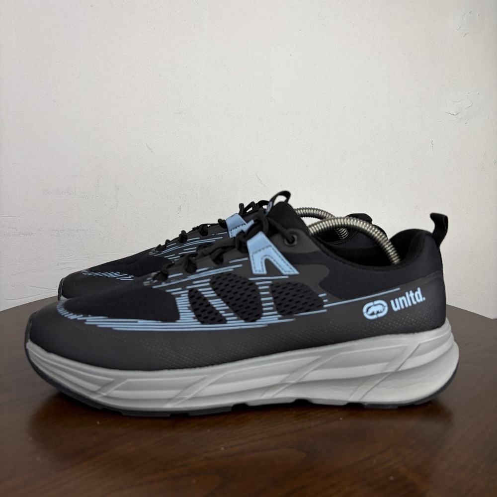Ecko Unltd. Shoes Men's 9.5 Black Blue Athletic Trainer Lace Up Sneaker Oslo-31M